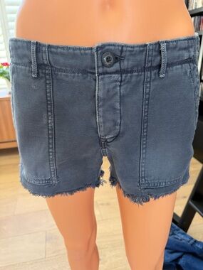 American Eagle Outfitters Washed Charcoal cargo Frayed Hem Shorts
